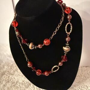 Elegant Red Beaded Necklace